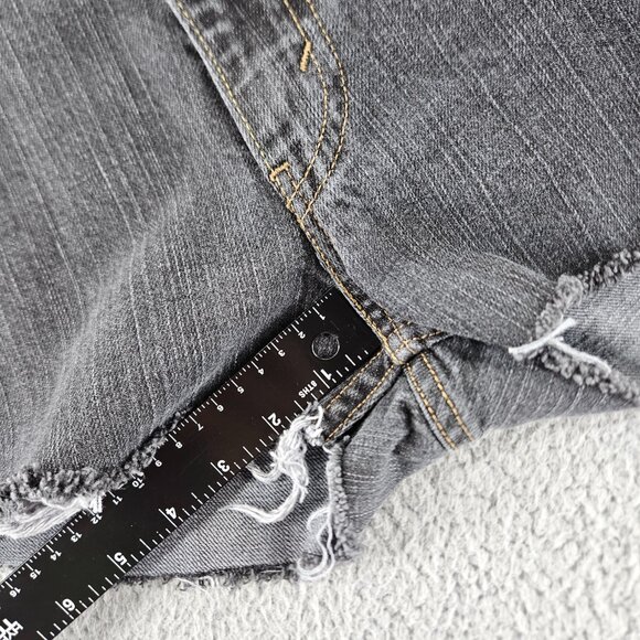 Levis Shorts Womens 38 Black 514 Slim Straight‎ Denim Cutoff Distress Frayed Hem - Picture 9 of 15